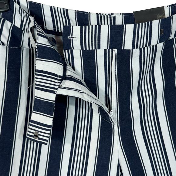 Lane Bryant SZ 16 LONG Lena Classic Trouser Pants Striped Curvy Fit Linen Blend - Picture 3 of 8